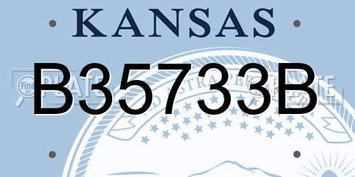 B35733B Kansas License Plate