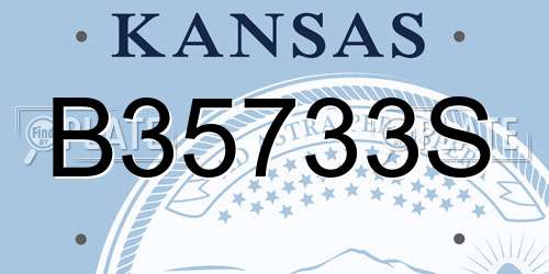 B35733S Kansas License Plate