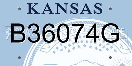 B36074G Kansas License Plate