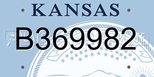 B369982 Kansas License Plate