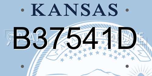 B37541D Kansas License Plate