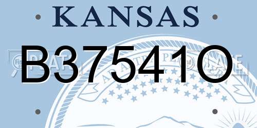B37541O Kansas License Plate