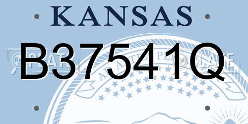 B37541Q Kansas License Plate