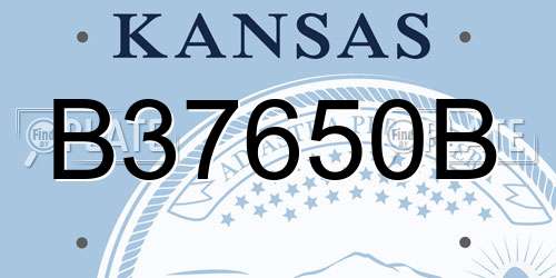 B37650B Kansas License Plate