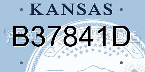 B37841D Kansas License Plate
