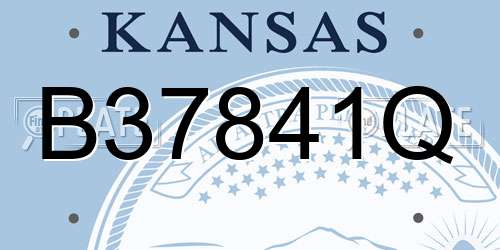 B37841Q Kansas License Plate