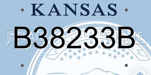 B38233B Kansas License Plate