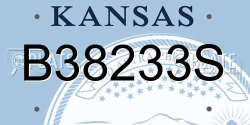 B38233S Kansas License Plate