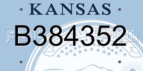 B384352 Kansas License Plate
