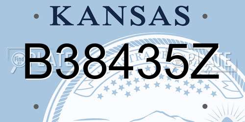 B38435Z Kansas License Plate