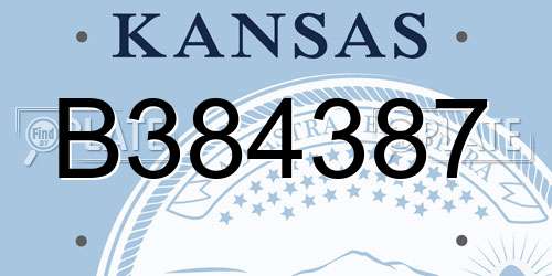 B384387 Kansas License Plate