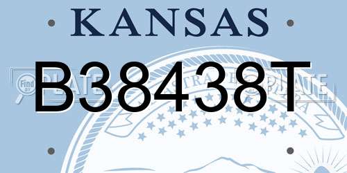 B38438T Kansas License Plate