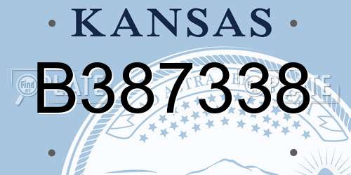 B387338 Kansas License Plate