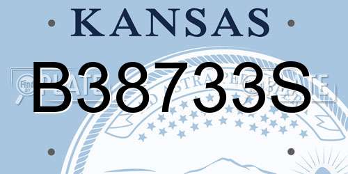 B38733S Kansas License Plate