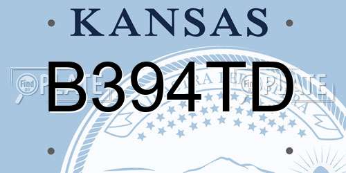 B394TD Kansas License Plate