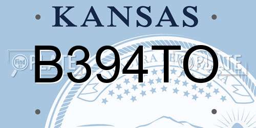 B394TO Kansas License Plate
