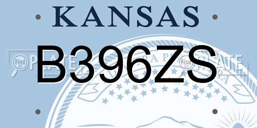 B396ZS Kansas License Plate