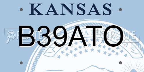 B39ATO Kansas License Plate