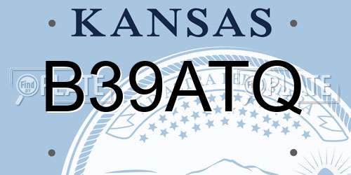 B39ATQ Kansas License Plate