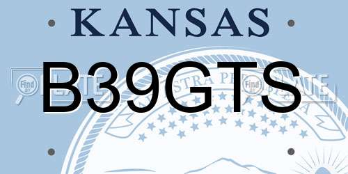 B39GTS Kansas License Plate