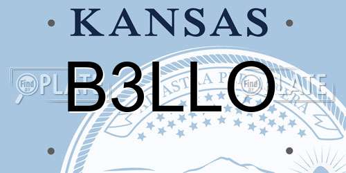 B3LLO Kansas License Plate