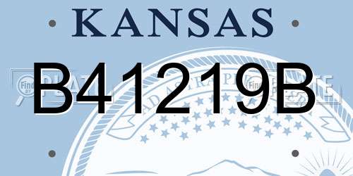 B41219B Kansas License Plate