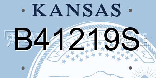 B41219S Kansas License Plate