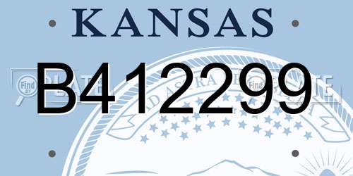 B412299 Kansas License Plate