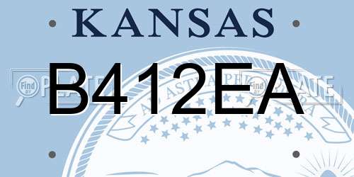 B412EA Kansas License Plate