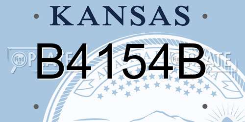 B4154B Kansas License Plate