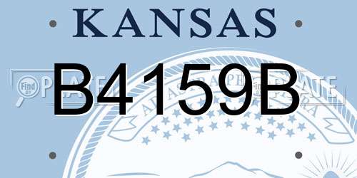 B4159B Kansas License Plate