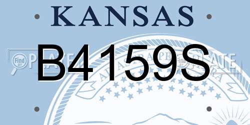 B4159S Kansas License Plate