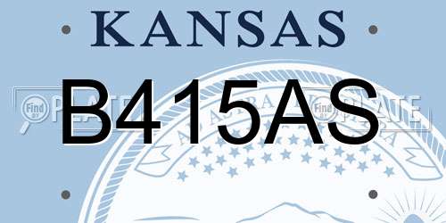 B415AS Kansas License Plate