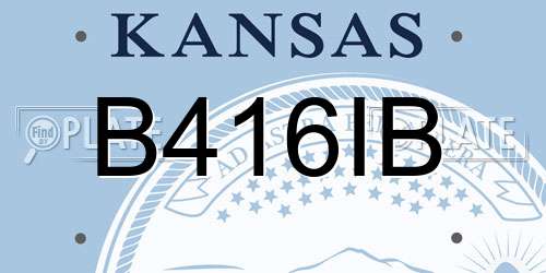 B416IB Kansas License Plate
