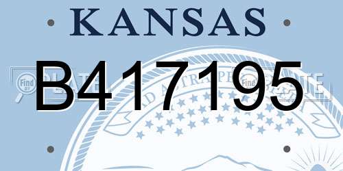 B417195 Kansas License Plate