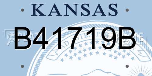 B41719B Kansas License Plate