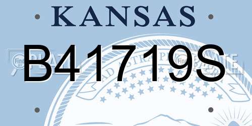 B41719S Kansas License Plate