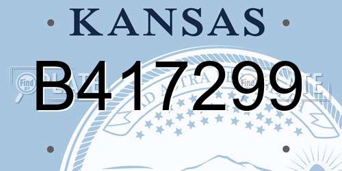 B417299 Kansas License Plate