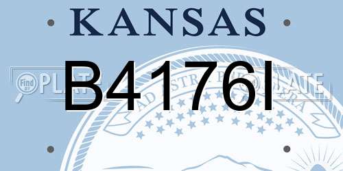 B4176I Kansas License Plate