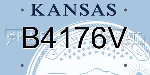 B4176V Kansas License Plate