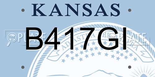 B417GI Kansas License Plate