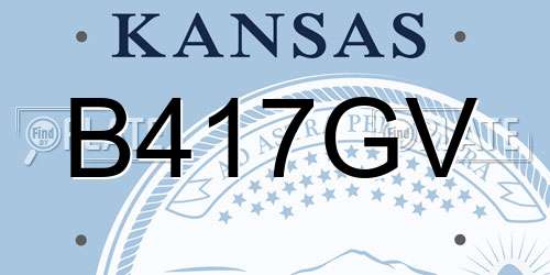 B417GV Kansas License Plate
