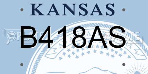 B418AS Kansas License Plate