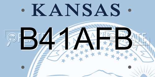 B41AFB Kansas License Plate