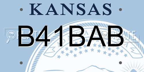 B41BAB Kansas License Plate