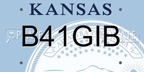 B41GIB Kansas License Plate