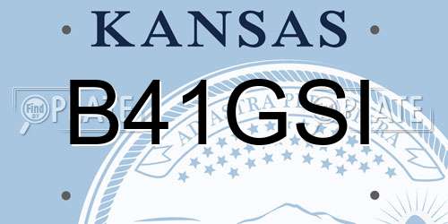 B41GSI Kansas License Plate