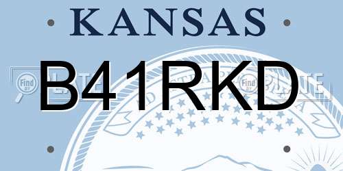 B41RKD Kansas License Plate