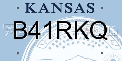 B41RKQ Kansas License Plate