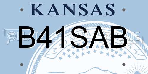 B41SAB Kansas License Plate